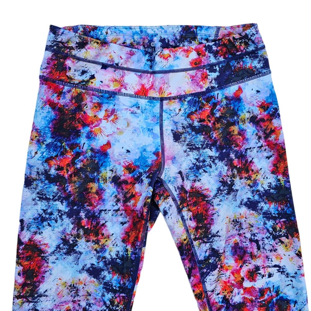 Floral Legging Athleta Hypersonic Sonar Tight Size M Stretch Athleisure Athletic - Picture 2 of 10